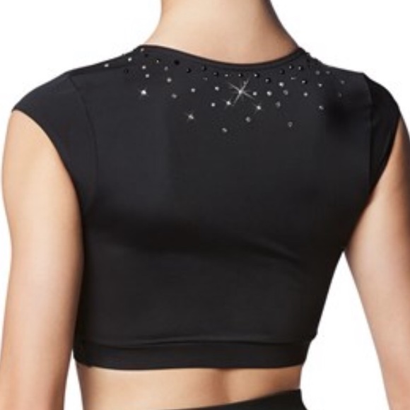 NWT Ivy Sky Swarovski Crystal Scallop Crop Top - Picture 3 of 7